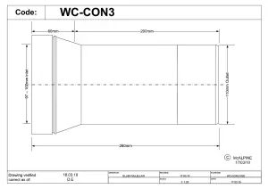 McAlpine WC-CON3 Straight Adjustable Length Rigid WC Connector