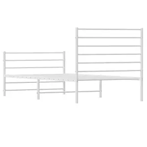 Berkfield Metal Bed Frame with Headboard and Footboard White 100x190 cm