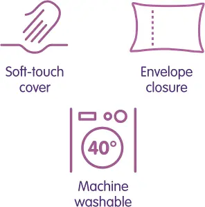 Slumberdown Cosy Nights Pillow Protector Soft Touch Cover Envelope Closure Machine Washable, 2 Pack