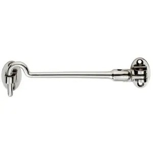 Silent Pattern Cabin Hook & Eye Bright Stainless Steel 150mm Arm Cabinet Hatch