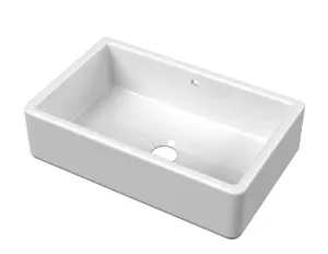 Fireclay Traditional Single Bowl Butler Kitchen Sink with Overflow - 795mm - Balterley