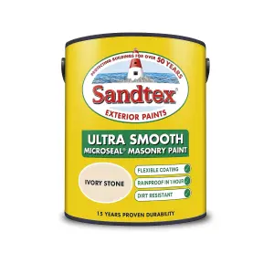 Sandtex Ultra Smooth Masonry Paint 5L - Ivory Stone