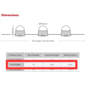 110V LED Festoon Kit Interconnectable Site Lighting 1x 22m