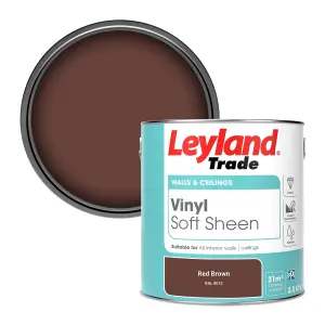 Leyland Trade Vinyl Soft Sheen Walls & Ceilings Emulsion Paint Red Brown (RAL 8012) - 2.5L