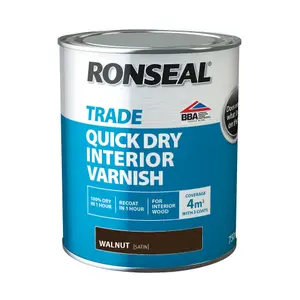 Ronseal Trade Quick Dry Interior Varnish Walnut 750ml