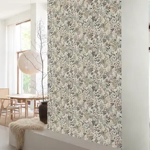 Grandeco Ditsy Floral Agnala Textured Wallpaper,  Grey