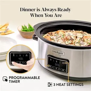 Croc-Pot CSC112 Sizzle And Stew 6.5L Digital Slow Cooker Stainless Steel