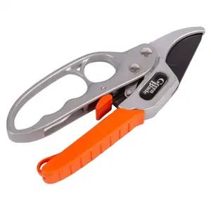 Green Blade - Deluxe Ratchet Aluminium Secateurs - 20.5cm - Red