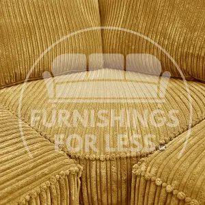 Bishop Mustard U Shaped Soft Fabric Jumbo Cord Detachable 5 Seater Large Sofa