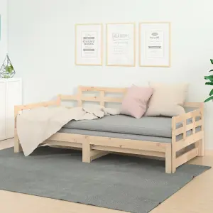 Berkfield Pull-out Day Bed Solid Wood Pine 2x(80x200) cm