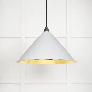 Hammered Brass Hockley Pendant in Flock