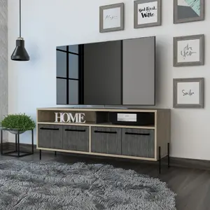 TV unit Wide screen unit with 4 doors, washed oak, Harvard range