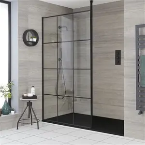 Modern Walk In Shower Enclosure & Anthracite Grey Tray 1600 X 800mm