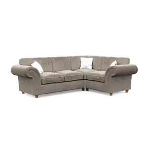 Windsor Mink Small Corner Sofa - Brown Feet