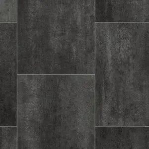 Grey Modern Tile Effect Anti-Slip Vinyl Flooring for Home, Shops, & Offices, 3.8mm Thick Vinyl Sheet-2m(6'6") X 2m(6'6")-4m²