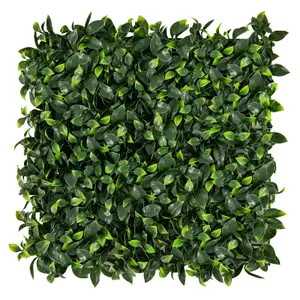 COSTWAY 12 Pcs Artificial Grass Wall Panels 50 x 50cm Square Privacy Hedge Screen