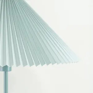 ValueLights Akira Blue Metal Floor Lamp with Pleated Lampshade - LED Bulb Included