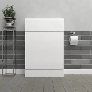 Nes Home White 500mm Freestanding Back To Wall WC Unit Bathroom