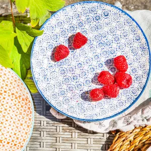 Nicola Spring - Hand-Printed Side Plates - 18cm - 6 Colours - Pack of 6