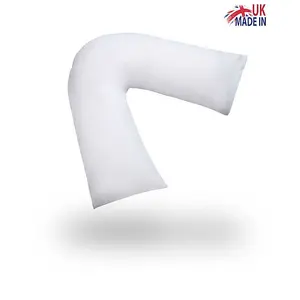 V Shape Support Pillow Pair, Microfibre Soft Touch Cover And Hollowfibre Filling