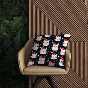 Cute Cats Wearing Santa Claus Hats Outdoor Cushion 60cm x 60cm