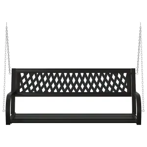 Berkfield Garden Swing Bench 125 cm Steel and Plastic Black