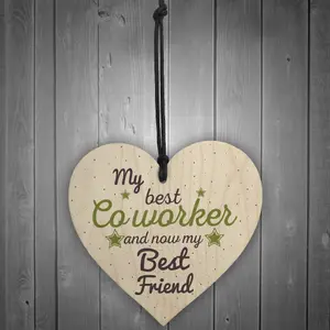 Red Ocean Handmade Colleague Heart Plaque Co Worker Birthday Gift Best Friend Sign Thank You