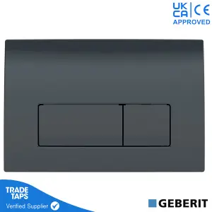 Geberit Duofix Toilet Concealed Cistern Frame 98cm with Geberit Delta 50 Flush Plate Black