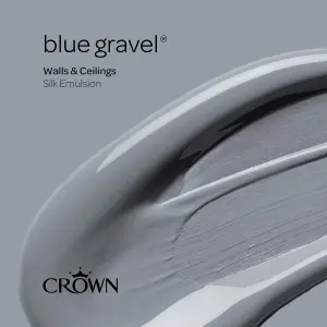 Crown Walls & Ceilings Silk Emulsion Paint Blue Gravel - 2.5L