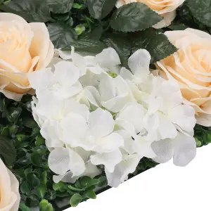 Artificial Flower Wall Backdrop Panel, 60cm x 40cm, Champagne Roses