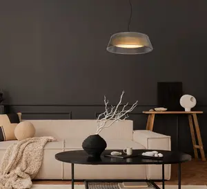 Lucide VIXI - Pendant light - 45 cm - LED Dim. - 1x22,6W 2900K - Smoke Grey