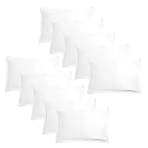 Highams 10 x Soft Cotton Oxford Edge Pillowcases, White - 50 x 75cm