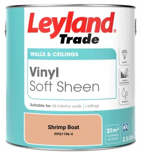 Leyland Trade Vinyl Soft Sheen Walls & Ceilings Emulsion Paint Shrimp Boat (PPG1196-4) - 2.5L