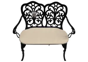 Cast Aluminium Love Seat Bench - Black