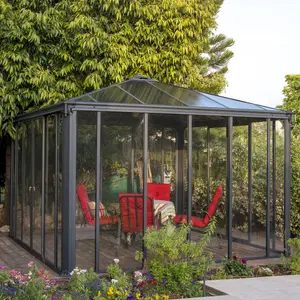 Palram - Canopia Ledro Grey Rectangular Gazebo, (W)3.6m (D)3.6m - Assembly required