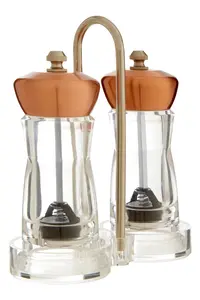 Interiors By Premier Elegant Cody Salt And Pepper Mill Set On Stand, Functional Salt And Pepper Mill, Durable Grinder Set