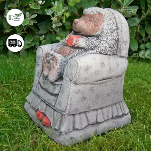 Adorable Hedgehog in chair garden ornament