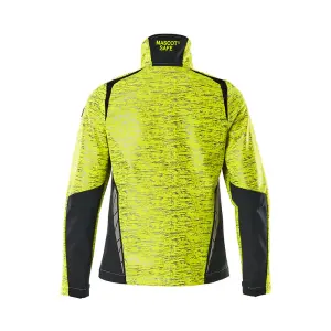 Mascot Accelerate Safe Ladies Fit Softshell Jacket with Reflectors (Hi-Vis Yellow/Dark Navy)  (Small)