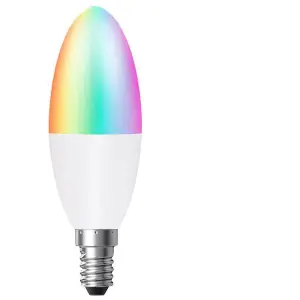 4.5W E14 LED Bulb Base Smart WIFI RGB + White + Warm White 4.5W LED Candle 6000K-3000K, RGB Colour LED Bulb, for Kitchen, Bedroom