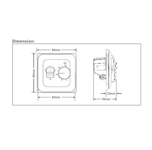 16A Manual Thermostat - with Floor Sensor