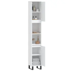 Berkfield Bathroom Cabinet White 30x30x190 cm Engineered Wood