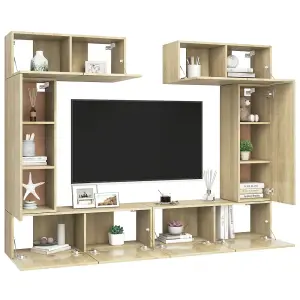 Berkfield 6 Piece TV Cabinet Set Sonoma Oak Engineered Wood