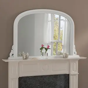 Overmantle White Classic Mirror 122(w) x 77cm(h)