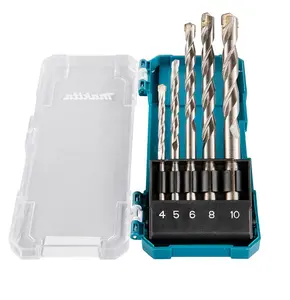 Makita 16 Piece Mixed HSS Metal Brad Point Wood TCT Masonry Mix Drill Bit Set