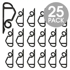 Hang Ups 25  Black Plastic Gutter Hooks Outdoor Shingle Light Hook Clips