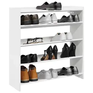 Berkfield Shoe Rack White 80x25x81 cm Engineered Wood