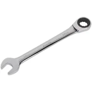 High-Performance 24mm Ratchet Combination Spanner - Chrome Vanadium Steel with 72 Tooth Ratchet Ring