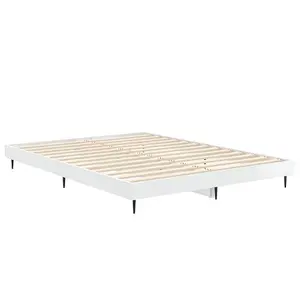 Berkfield Bed Frame High Gloss White 140x190 cm Engineered Wood