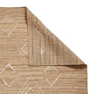 Beige Geometric Handmade Modern Rug For Bedroom & Living Room-150cm X 230cm