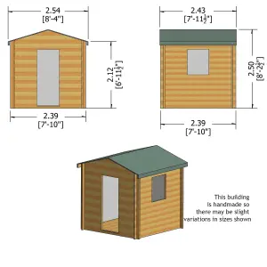 Shire Camelot 8x8 Log Cabin 19mm Logs